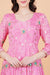 Pink Color Golden Embroidery Net Zardosi work Dupatta