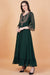 Dark Green Zardosi Hand Work Full Length dress with Maroon Dupatta