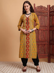 Hand Block Prints White Ajrak Print Zardosi Embroidery Kurta