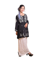 Chikankari Black peplum kurti