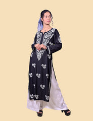 Modal Cotton Black Chikankari Kurta