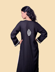 Modal Cotton Black Chikankari Kurta