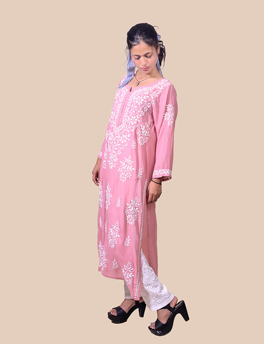Modal Cotton Chikankari Kurta - Sufiza Lifestyle