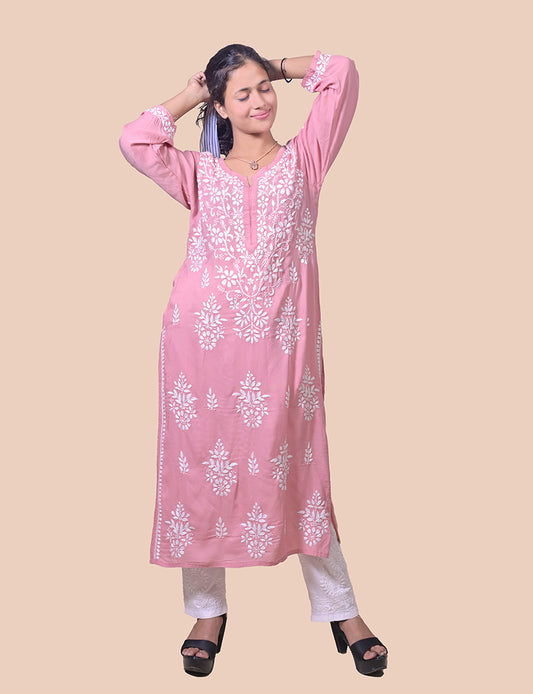 Modal Cotton Chikankari Kurta - Sufiza Lifestyle