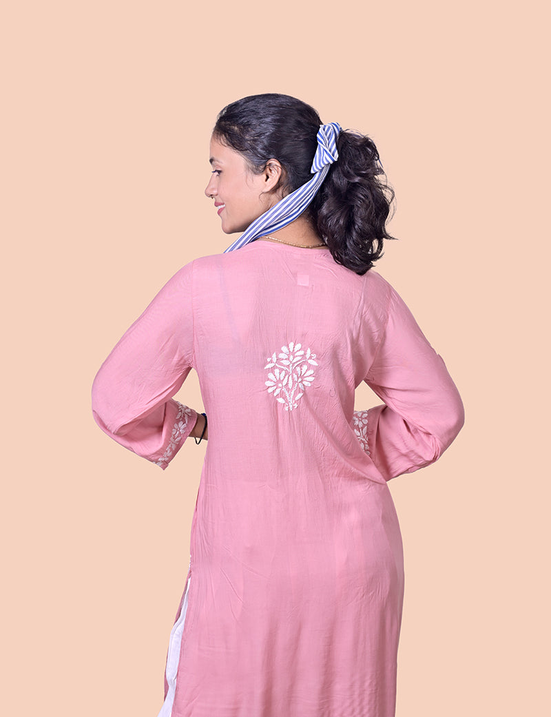 Modal Cotton Chikankari Kurta