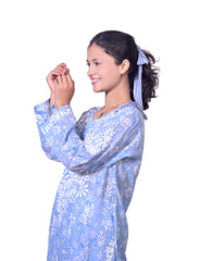 Mal Cotton Blue Chikankari Kurta