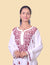 Modal Cotton White Mehroon Thread Chikankari Kurta