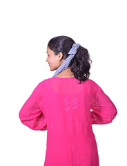 Viscose Pink Dual shade Chikankan Kurta