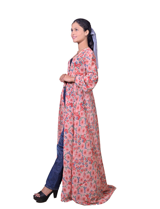 Viscose Georgette  light Orange Shrug - Sufiza Lifestyle