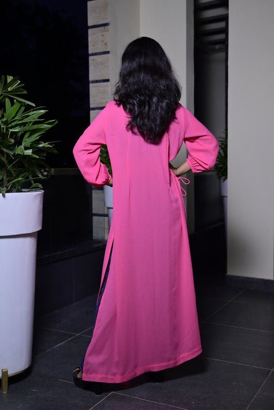Georgette Pink Zardosi Shrug - Sufiza Lifestyle
