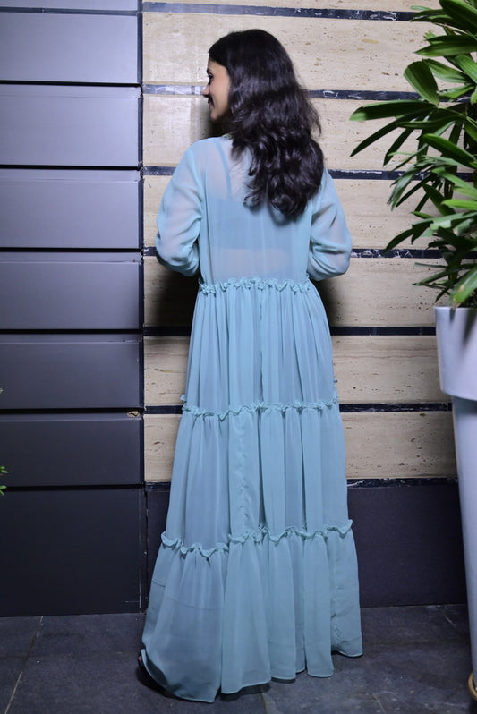 Sky Blue Hand work Shrug - Sufiza Lifestyle