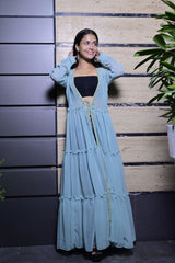 Sky Blue Hand work Shrug - Sufiza Lifestyle