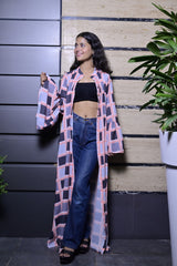 Georgette Check Print Shrug