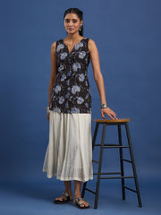 Women Hand Block Print Kurti , 100% Cotton Breathable fabric, Style with Plazzo, Denim and Skirt.