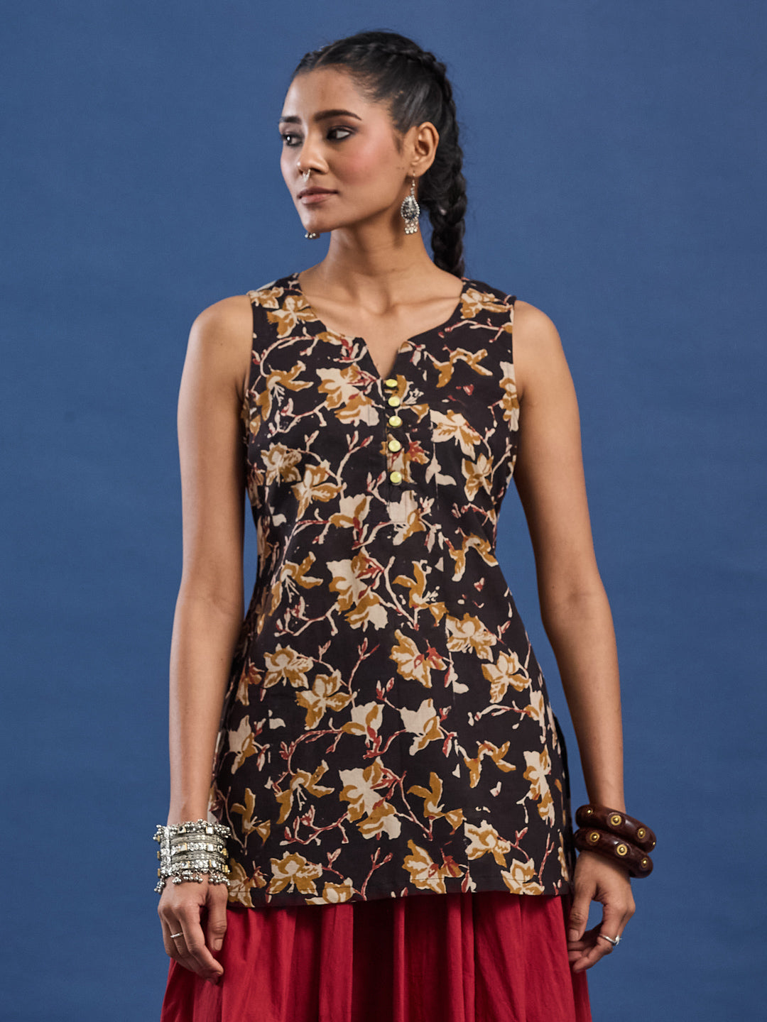 Short Hand Block Print Kurti, Women Casual and Office Wear Kurti