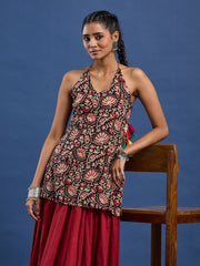 Bagru hand-block printing from Rajasthan, India.Made from 100% breathable pure cotton, this kurti keeps you cool and comfortable all day, Women can style with Plazzo, Skirt and Jeans