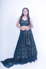 Hartalika sequence work lehenga set