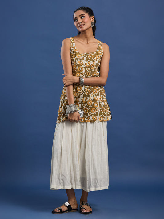 Hand Block Print Sleevless Short Women Wear Kurti - BPKU012