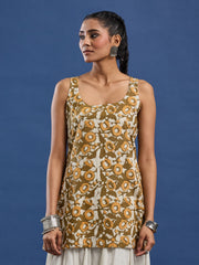 Hand Block Print Sleevless Short Women Wear Kurti - BPKU012
