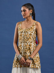 Hand Block Print Sleevless Short Women Wear Kurti - BPKU012