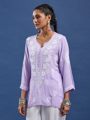 Modal Purple Color Chikankari Kurti