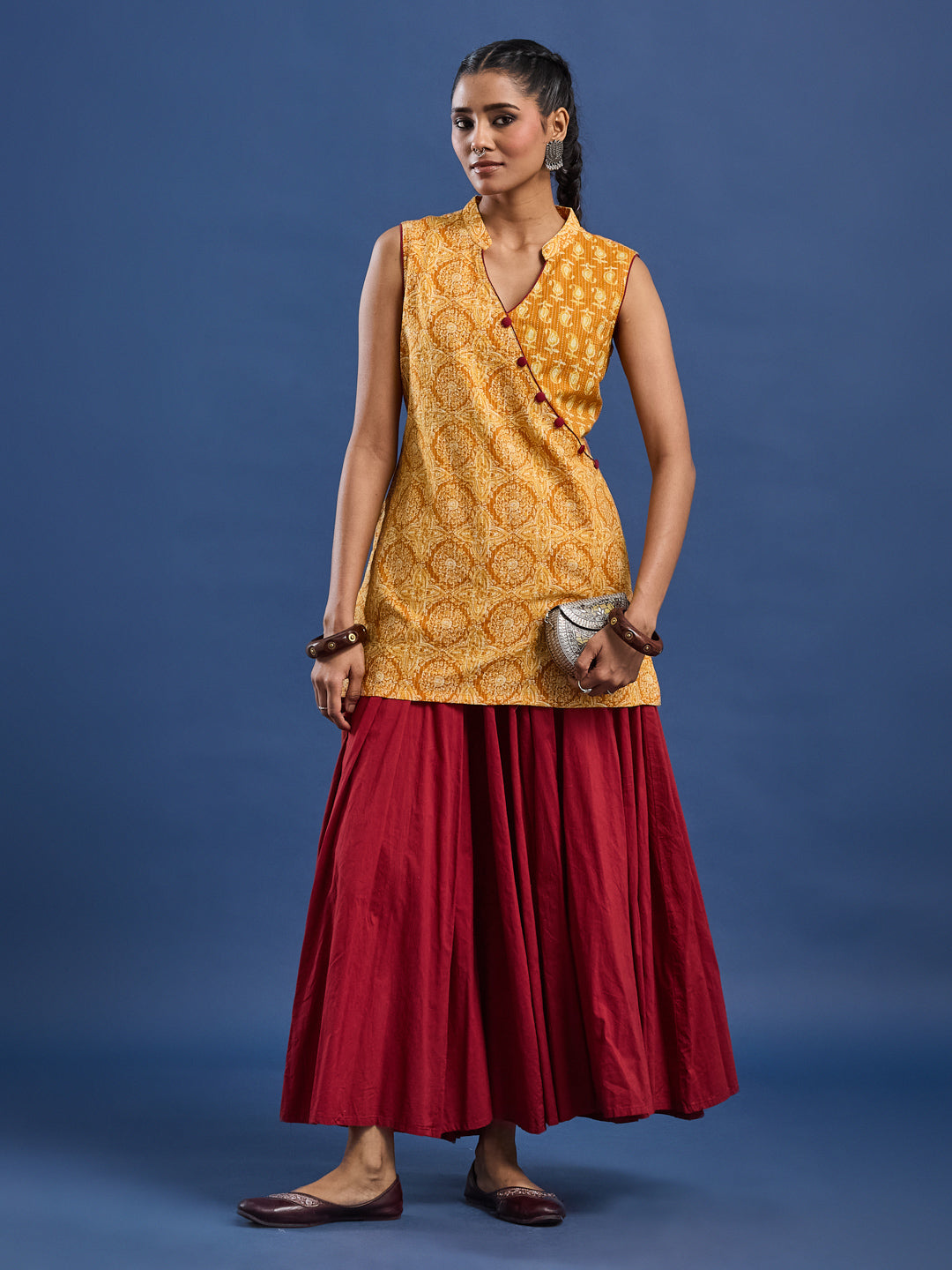 Katha Hand Block Print Kurti-BPKU013
