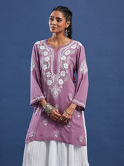 Modal Wine Color Chikankari Kurti