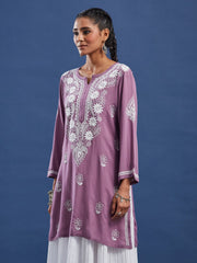 Modal Wine Color Chikankari Kurti