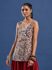 Hand Block Print Women Short Kurti-BPKU011