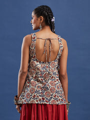 Hand Block Print Women Short Kurti-BPKU011