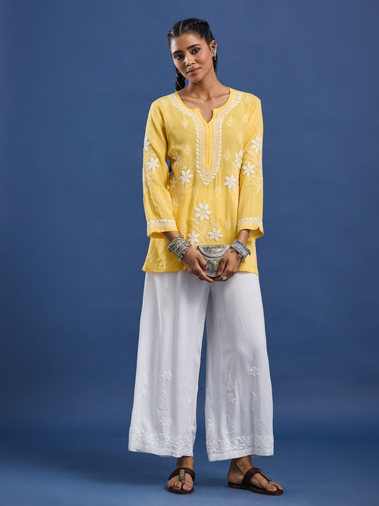 Modal Yellow Color Chikankari Kurti