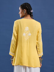 Modal Yellow Color Chikankari Kurti