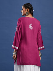 Modal Onion Color Chikankari Kurti