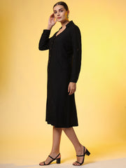 Khadi Black Color Knee Length Dress