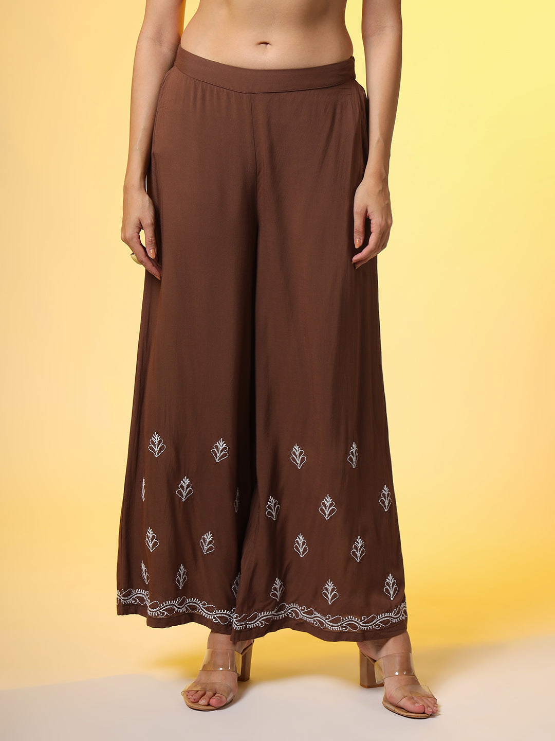 Brown Color Chikankari Co-Ord Set