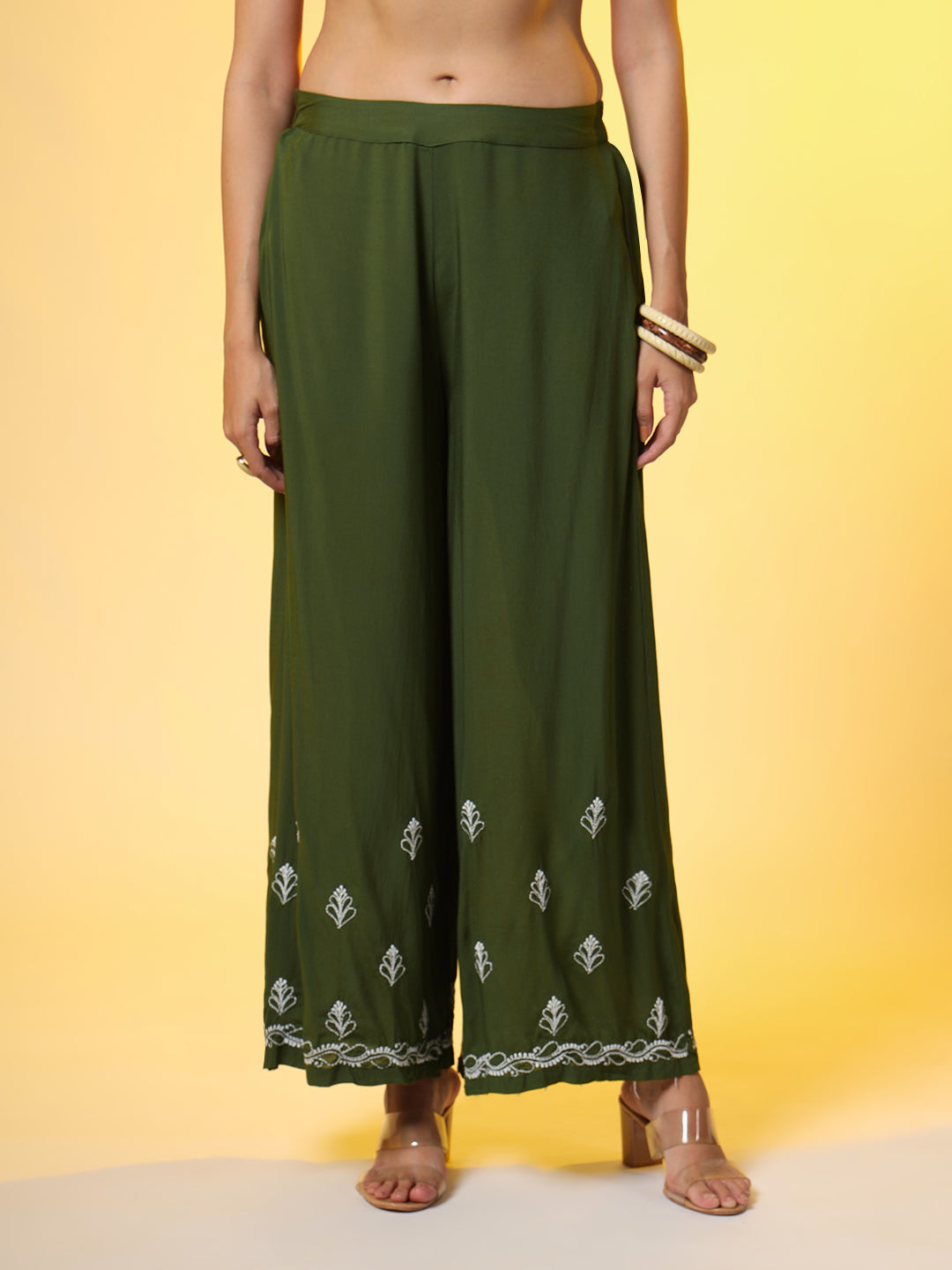 Green Color Chikankari Co-Ord Set