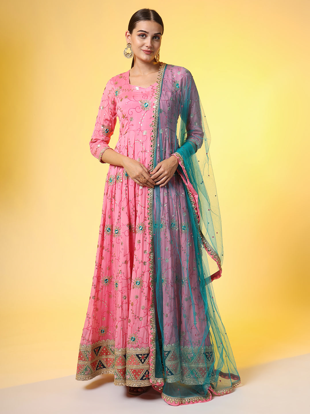 Zardosi Dress Ethnic Dress With Matching Dupatta