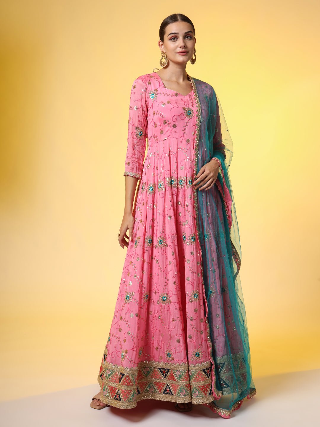 Zardosi Dress Ethnic Dress With Matching Dupatta