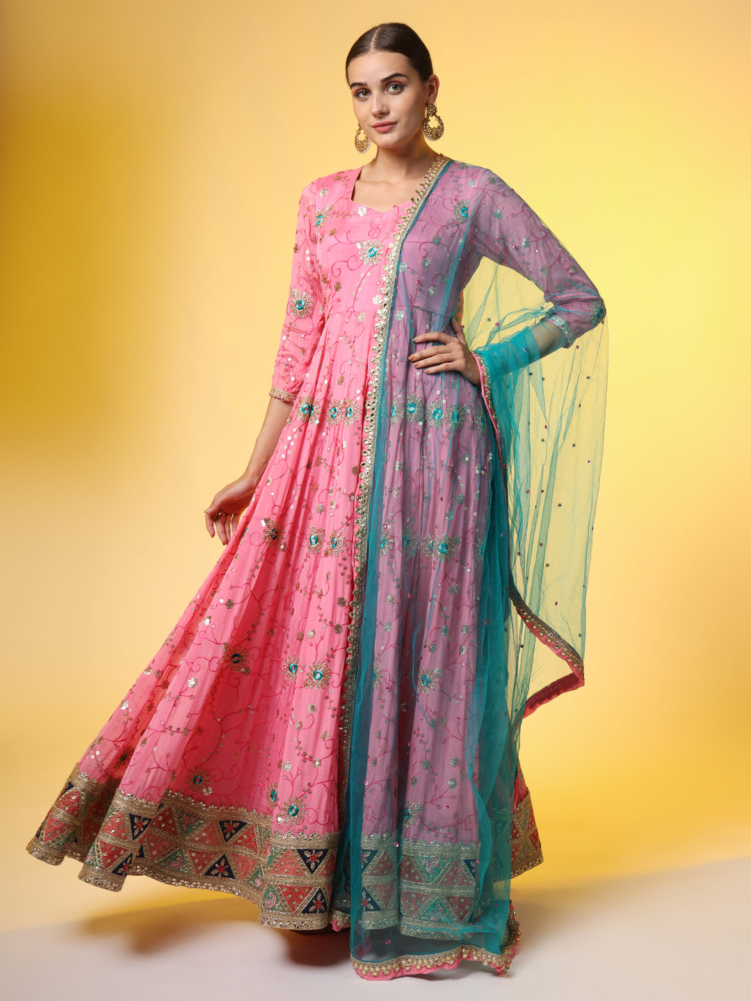 Zardosi Dress Ethnic Dress With Matching Dupatta