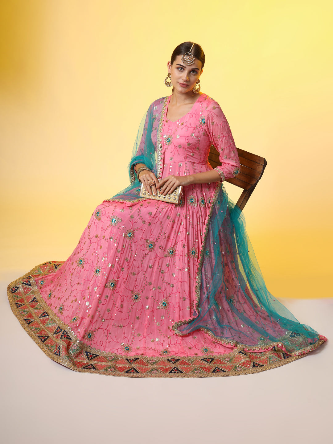 Zardosi Dress Ethnic Dress With Matching Dupatta