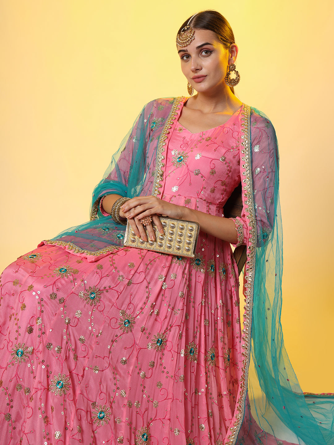 Zardosi Dress Ethnic Dress With Matching Dupatta