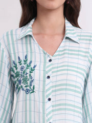 Viscose Rayon Hand Embroidery Shirt S4001