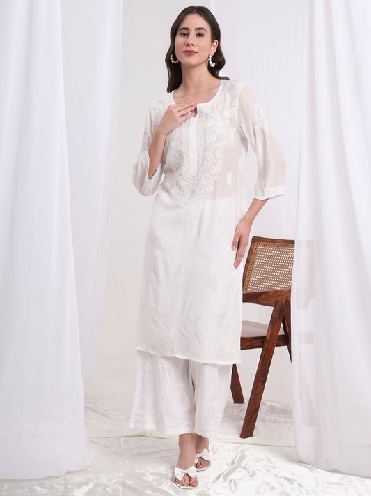 Chinkankari White Muslin Co-ord Set S1001-101