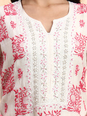 Hand Crafted Chikankari  Chanderi Kurta set