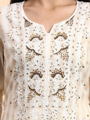 Hand Crafted Premium Kurta Set with Golden Work