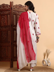 Hand Crafted Chikankari Lurex Cotton Kurta Set