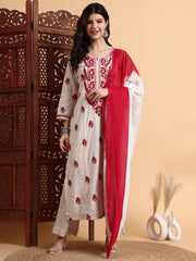 Hand Crafted Chikankari Lurex Cotton Kurta Set