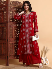 Hand Crafted Bakhiya Chikankari Georgette Kurta Set