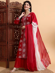 Hand Crafted Bakhiya Chikankari Georgette Kurta Set