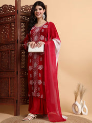 Hand Crafted Bakhiya Chikankari Georgette Kurta Set